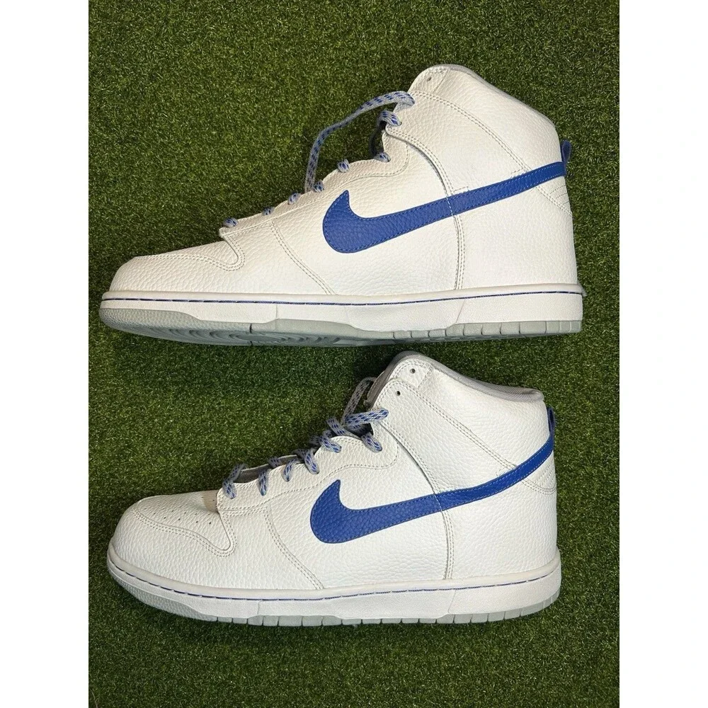 Nike Dunk High iD Custom!!! Men’s Size 13 NikeiD White Blue Gray Soles EUC